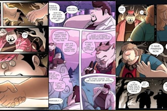 draw comic manga page, comic artist, anime manga artist, cartoon storyboard page