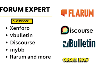 install, fix, customize xenforo discourse flarum vbulletin nodebb mybb forum web
