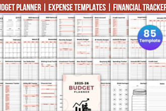 design custom budget planners, financial trackers, savings or expense templates