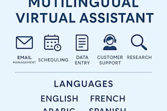 be your multilingual virtual assistant for admin tasks and emails