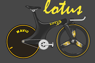 make you detailed bike vector art