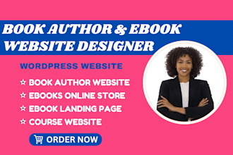 wordpress website, wordpress landing page, ebook website, author website