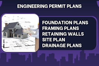 design permit foundation and framing plan, structural engineer, concrete, wood