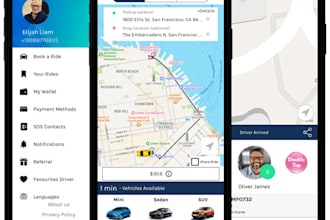 create rideshare app, taxi booking app, uber app and rideshare booking website