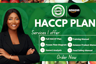 create custom haccp plan, food safe plan, procedure, documentation, sops