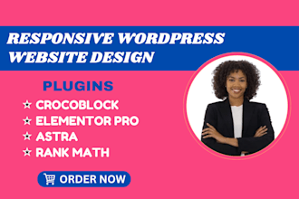 design or redesign wordpress website with elementor pro and crocoblock