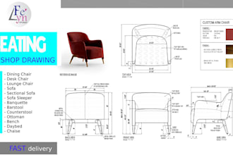 do seating shop drawings for sofa,chair with autocad