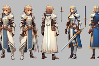 model and rig stylized low poly character for games