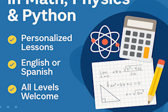 tutor you in math, physics, or python in english or spanish
