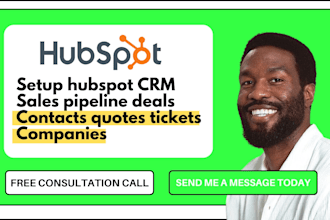 setup hubspot crm sales pipeline deals contacts quotes tickets companies