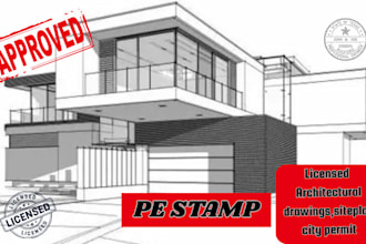 licensed architect, pe stamp, city permits for texas, florida, california, ohio