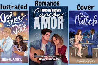 design fantasy romance book cover character design illustration ebook cover