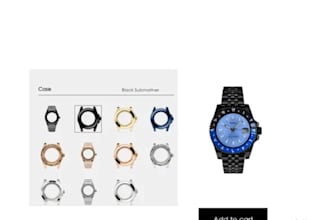customize and configure 2d and 3d watch on shopify kickflip and zakeke