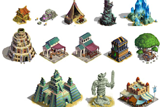 create 2d3d game assets, character sprite sheets for your game