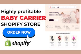 design profitable baby carrier shopify store baby dropshipping store website