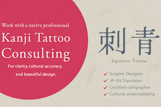 be your kanji tattoo consultant for correct meaning, font choice, and design