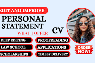 pro edit and improve personal statement, sop, law school, college application,CV
