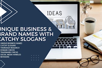 provide creative business names and catchy slogans