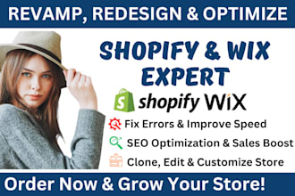 revamp wix shopify website redesign edit duplicate clone shopify ecommerce store