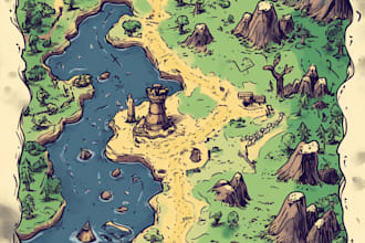 do fantasy map illustration for dnd, novels and games