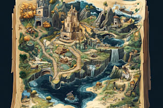 do create a beautiful fantasy map in 4k for you
