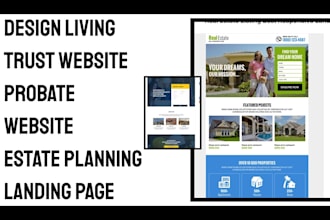 design living trust website estate planning website probate landing page design