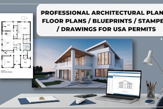 create architectural drawings,floor plans, blueprints, and stamped plans for USA