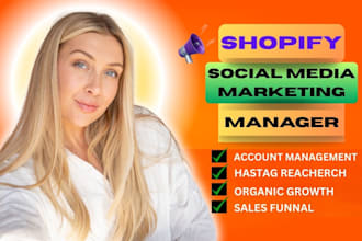 manage shopify social media and twitter x  marketing