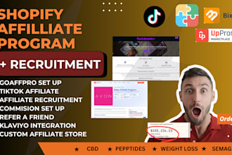 design shopify affiliate program goaffpro, bixgrow uppromote, recruit affiliate