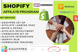 set up shopify woocommerce affiliate program goaffpro or refer a friend, bixgrow