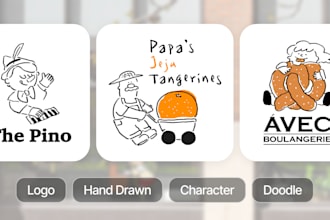design a hand drawn illustration logo for your business