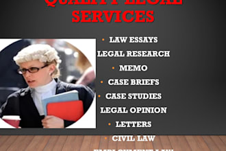 help with law,essay, legal research, business law and memo