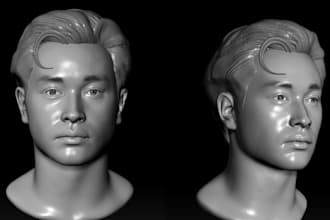 3d head realistic, 3d bust and full body model for 3d printing