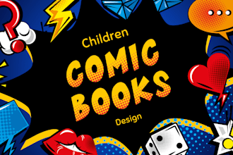 illustrate comics for child books, children comic, graphic novels, cartoons