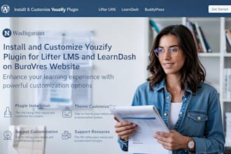 install and customize youzify lifterlms  or learndash for your buddypress websit