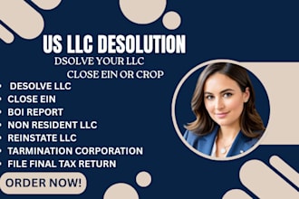 dissolve US llc cancel corporation close ein llc dissolution llc registation
