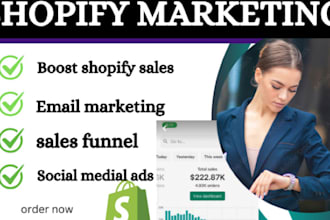 boost shopify sales shopify marketing dropshipping etsy promotion, ebay, fb ads
