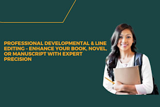 offer developmental and line editing for your, document, book, manuscript, novel