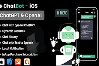 develop ai chatgpt mobile app, website, ai saas app ai chatbot or ai software