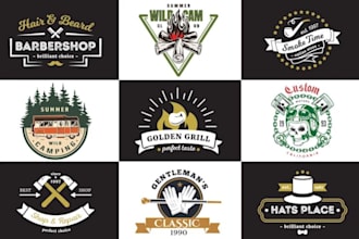 create luxury retro vintage company badge logo design