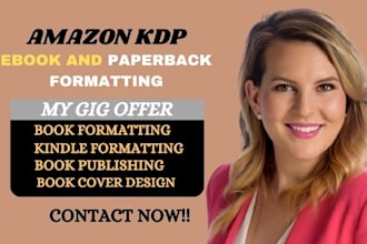 do amazon kdp book publishing, ebook and paperback formatting, book formatting