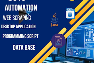 develop custom java, python, c, cpp, sql scripts and bots