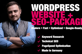 build a full wordpress website with real seo, speed tuning and gdpr setup