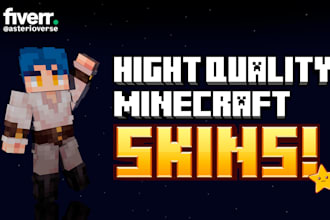 create a custom minecraft skin for you from scratch in 24h