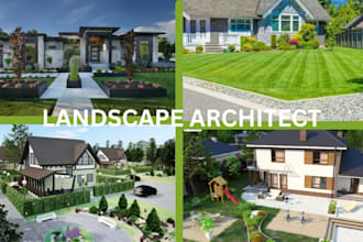 design front yard, backyard, home garden as landscape architect