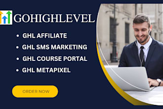 setup ghl affiliate, SMS marketing, course portal membership, meta pixel, ai