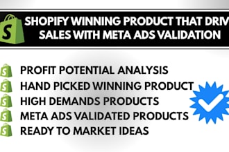 find shopify winning products that drive sales  with meta ads validation
