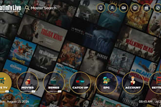 build iptv, vod app, live streaming on android TV, smart tvs,  lg and firestick