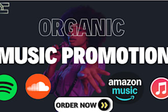 do organic soundcloud amazon spotify apple  music social media  promotion