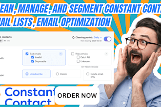 clean, manage, and segment constant contact email lists, email optimization